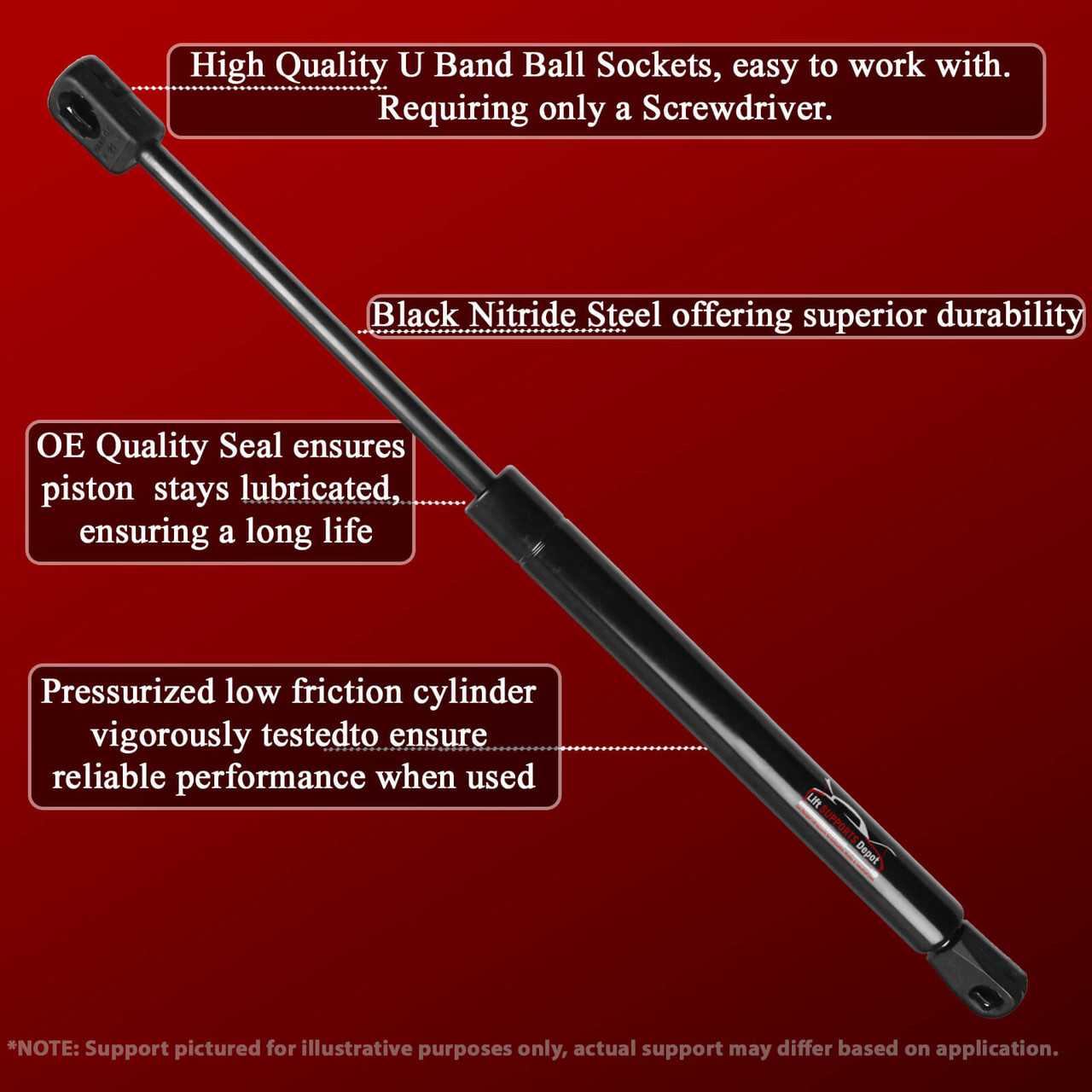 Stabilus 2B-9002QQ Liftgate Lift Support - 5 Year Warranty