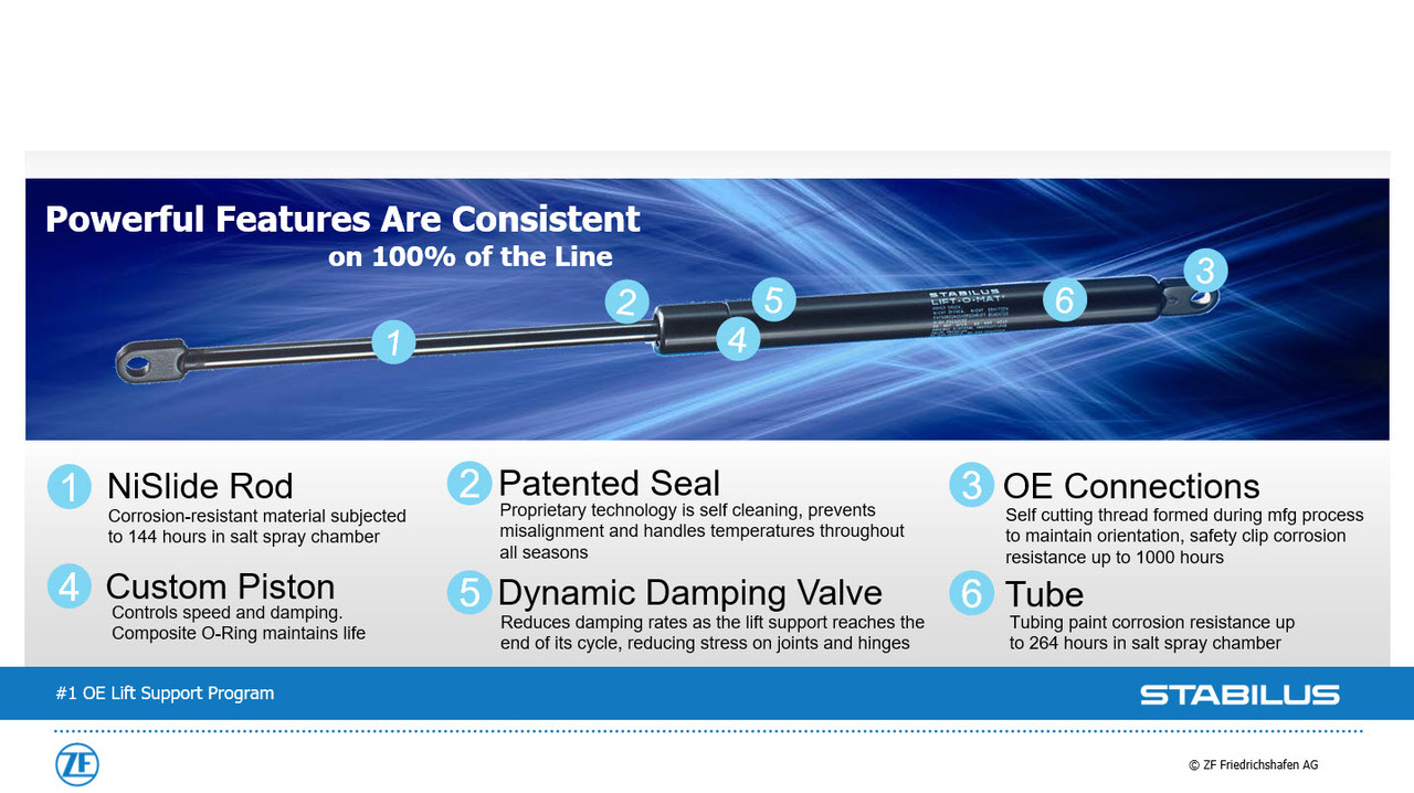 Stabilus 2B-9002QQ Liftgate Lift Support - 5 Year Warranty