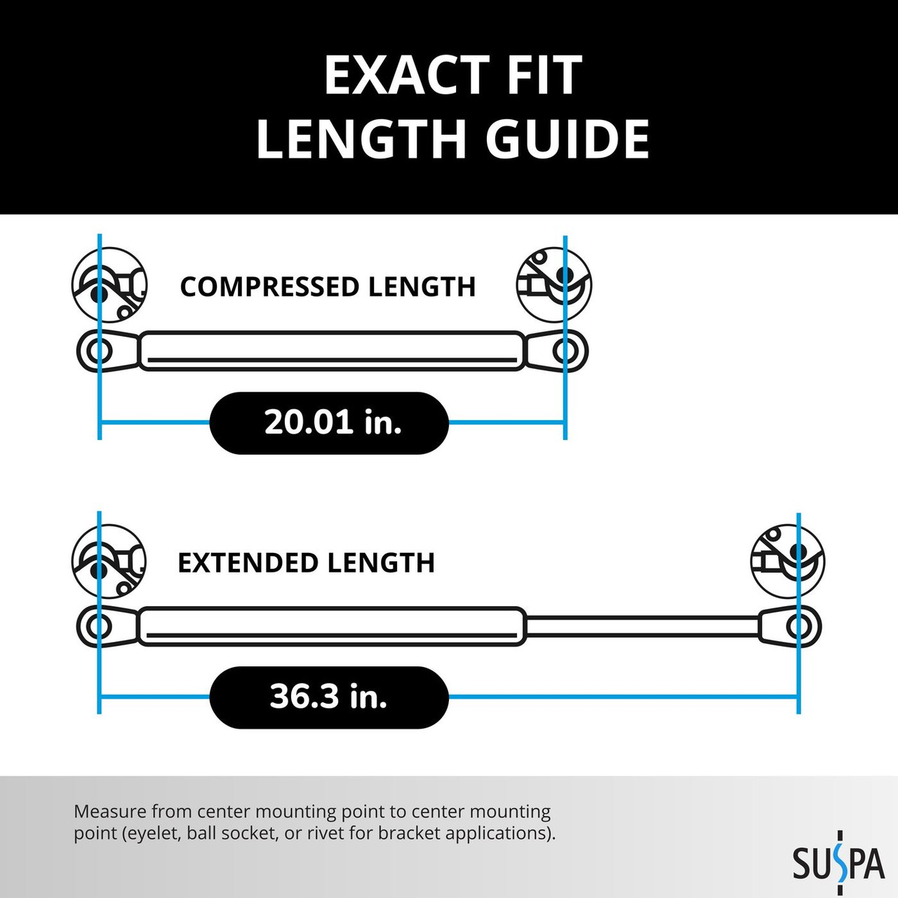 36.30 Inch x 185 Pound Lift Support | Suspa C16-22632