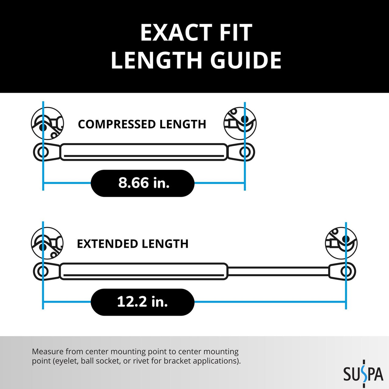 12.20 Inch x 40 Pound Lift Support | Suspa C16-11028
