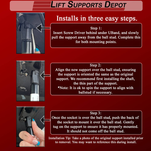 12.00 Inch Lift Supports Depot 7249-2 Lift Support With Ball Socket |  7249-2-W