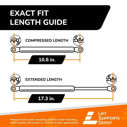 17.32  Inch Lift Supports Depot PM3516 Lift Support  | PM3516-W