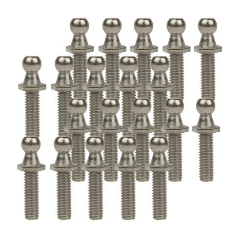 Qty (20) Ball Studs 10mm , 5/16 X 18 Thread S316 Stainless 1" Long Shaft
