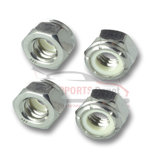 Qty (4) LNM8125 M8x1.25mm Stainless Steel Metric Hex Lock Nut Nylon Insert