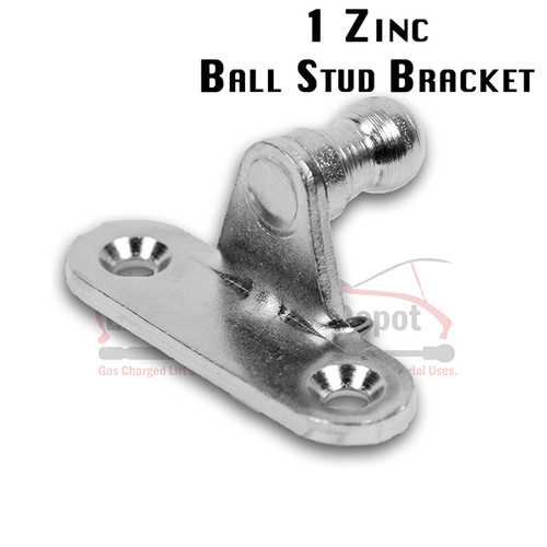 Qty (1) Ball Stud Joint 10mm=(3/8") Left 2 Hole L Bracket Zinc 70-lb Max