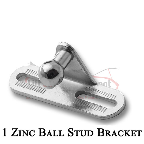 Qty (1) Ball Stud Joint 10mm=(3/8") Left 2 Hole L Bracket Zinc 50-lb Max