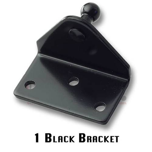 EN Ball Stud Joint 10mm=(3/8") 3 Hole Mount L Bracket Black