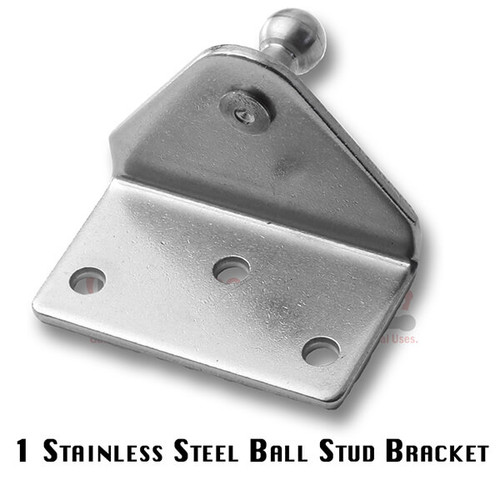 EM Ball Stud Joint 10mm=(3/8") 3 Hole Mount L Bracket S316 Stainless