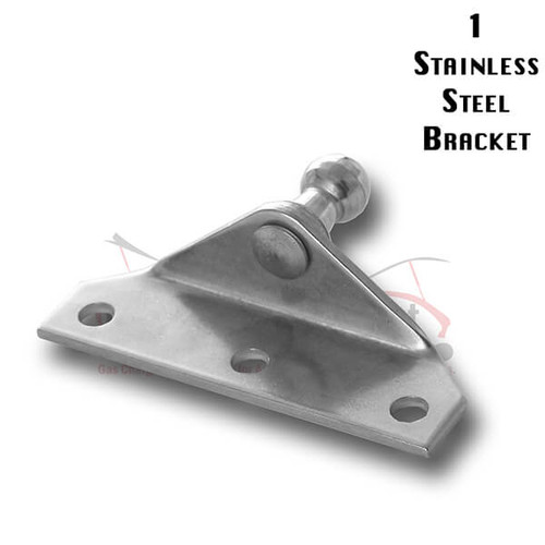 ER Ball Stud Joint 10mm=(3/8") 3 Bolt L Bracket S316 Stainless