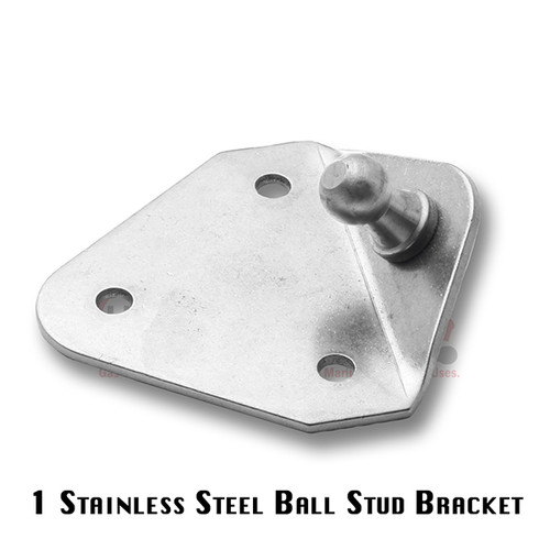 Qty (1) Ball Stud Joint 10mm=(3/8") 2 Bolt Offset Bracket S304 Stainless