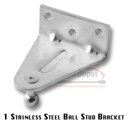 EJ Ball Stud Joint 10mm=(3/8") 3 Hole Mount Angle Bracket S316 Stainless