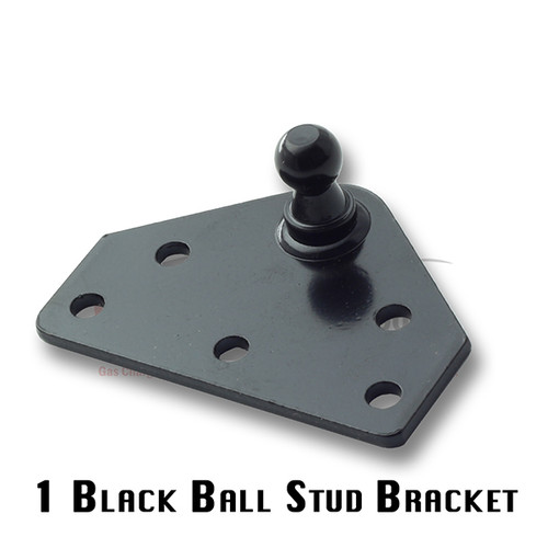 Qty (1) Ball Stud Joint 10mm=(3/8") 5 Hole Flat Bracket Stud Black