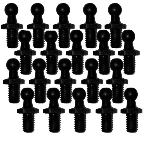 Qty (20) Ball Studs 10mm M8 X 1.25 Thread Black