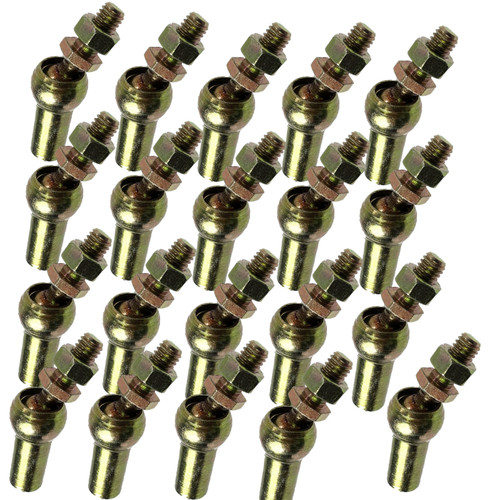 Qty (20) 10mm Swivel Straight Ball Socket with Ball Stud. M8x1.25 Both ends