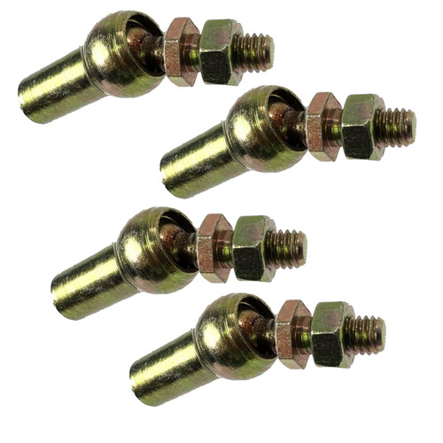Qty (4) 10mm Swivel Straight Ball Socket with Ball Stud. M8x1.25 Both ends