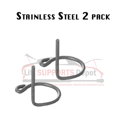 TRN3-INX304 compatible Various Manufactures Lift Support Qty (2) Stainless Steel Ball Stud 13mm=(1/2") Wire Spring Clip 2 per package