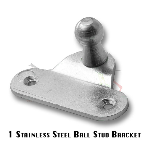 Qty (1) Ball Stud Joint 10mm=(3/8") Flush 2 Hole L Bracket Zinc 70-lb Max