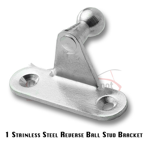 Qty (1) Ball Stud Joint 10mm=(3/8") Right 2 Hole L Bracket Zinc 70-lb Max
