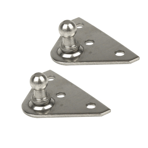 Qty (2) Ball Stud Joint 10mm=(3/8") 3 Hole Offset Bracket  S316 Stainless