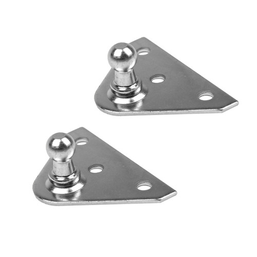 Qty (2) Ball Stud Joint 10mm=(3/8") 3 Hole Mount Flat Bracket Zinc