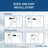 Quick and easy installation Quick and easy installation