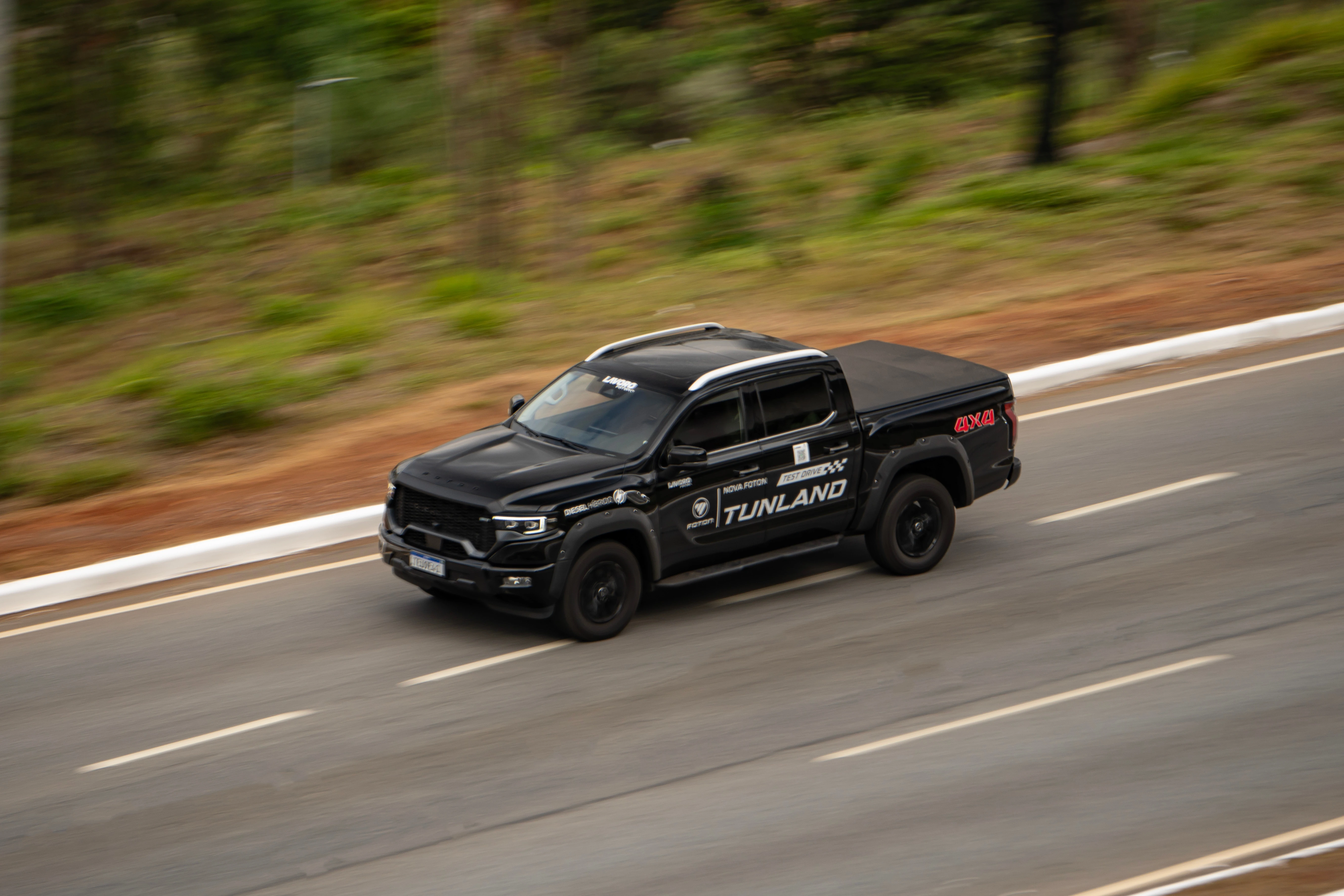 Truck driving with a Tonneau Cover Truck driving with a Tonneau Cover