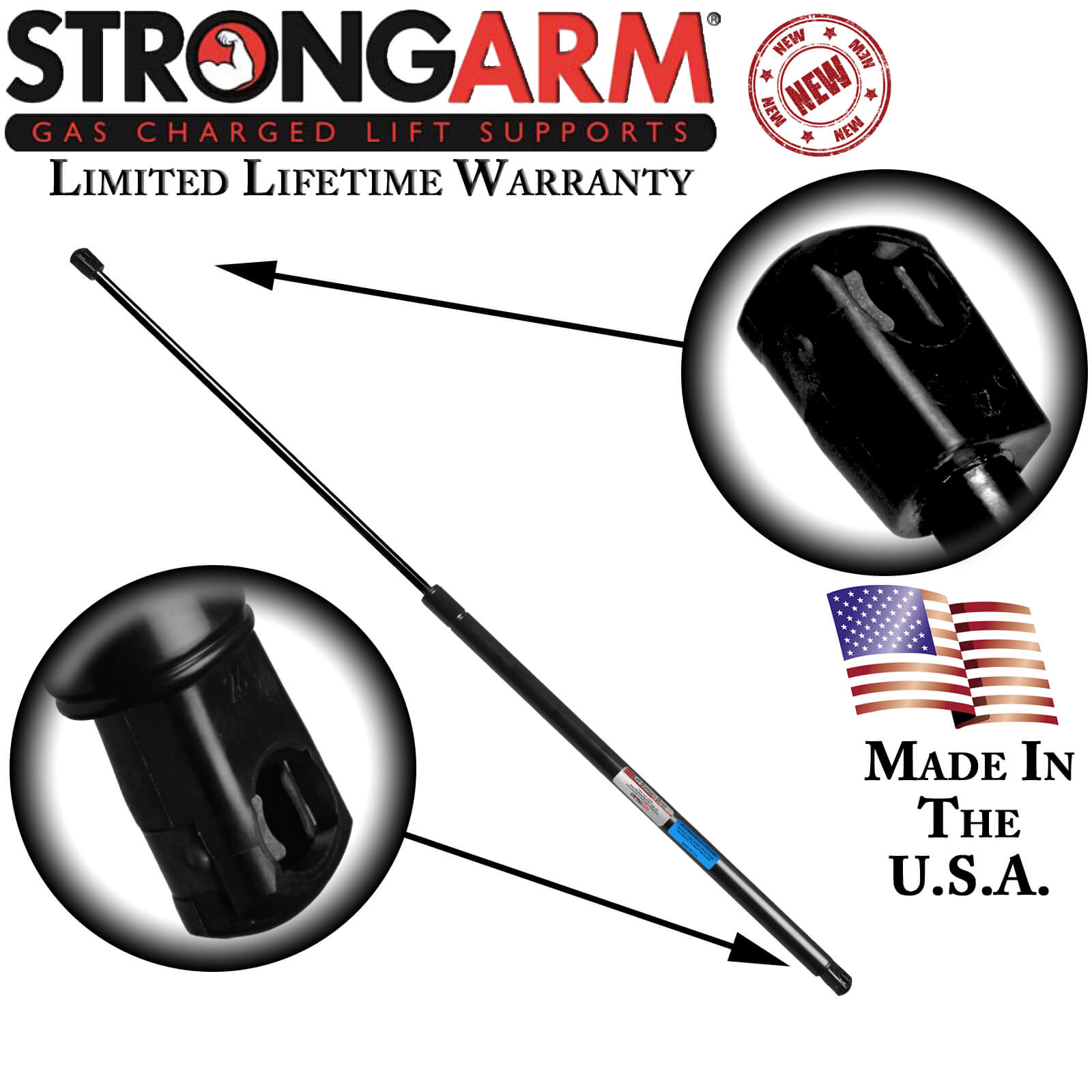 StrongArm Gas Charged Lift Supports for Automobiles