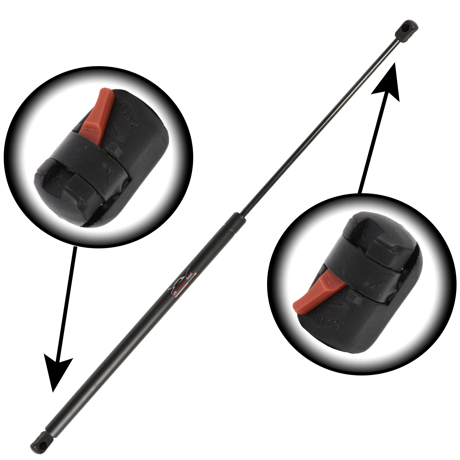 HT出品 かんこうきゃく SR プロテクトスリーブ付 27.00 Inch x 45 Pound Lift Support With 10MM Ez-Release Ball