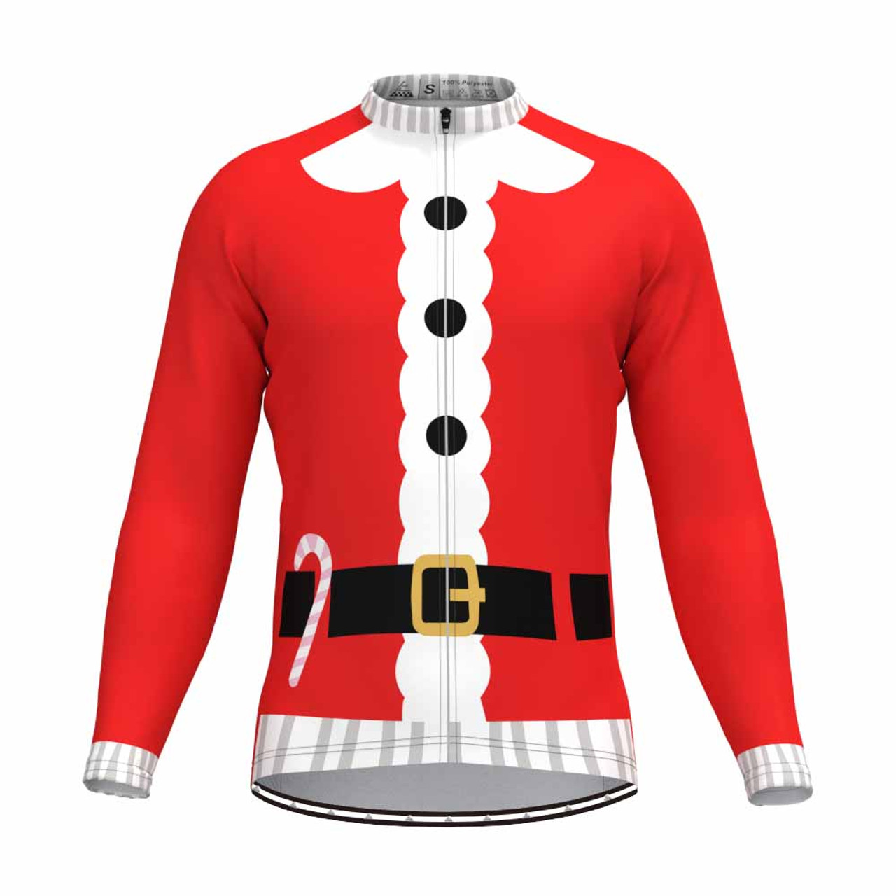 Santa Suit Ugly Christmas Sweater LS Cycling Jersey | Freestylecycling.com