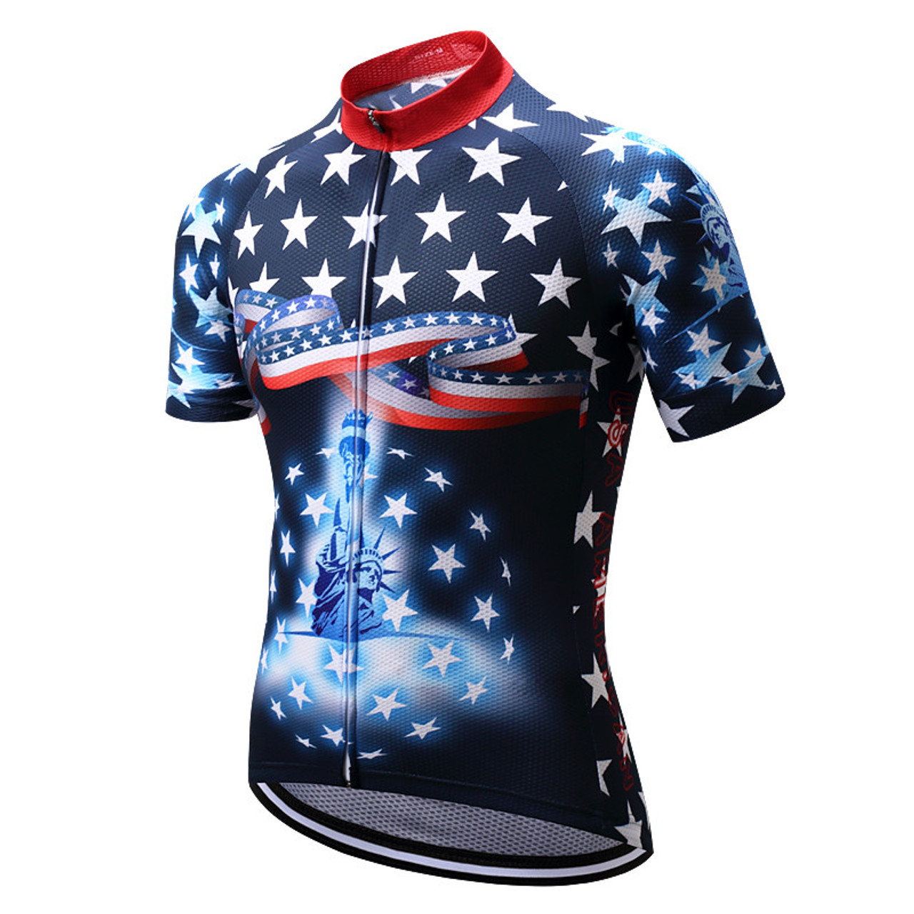 USA Flag Star Theme Statue of Liberty Cycling Jerseys ...