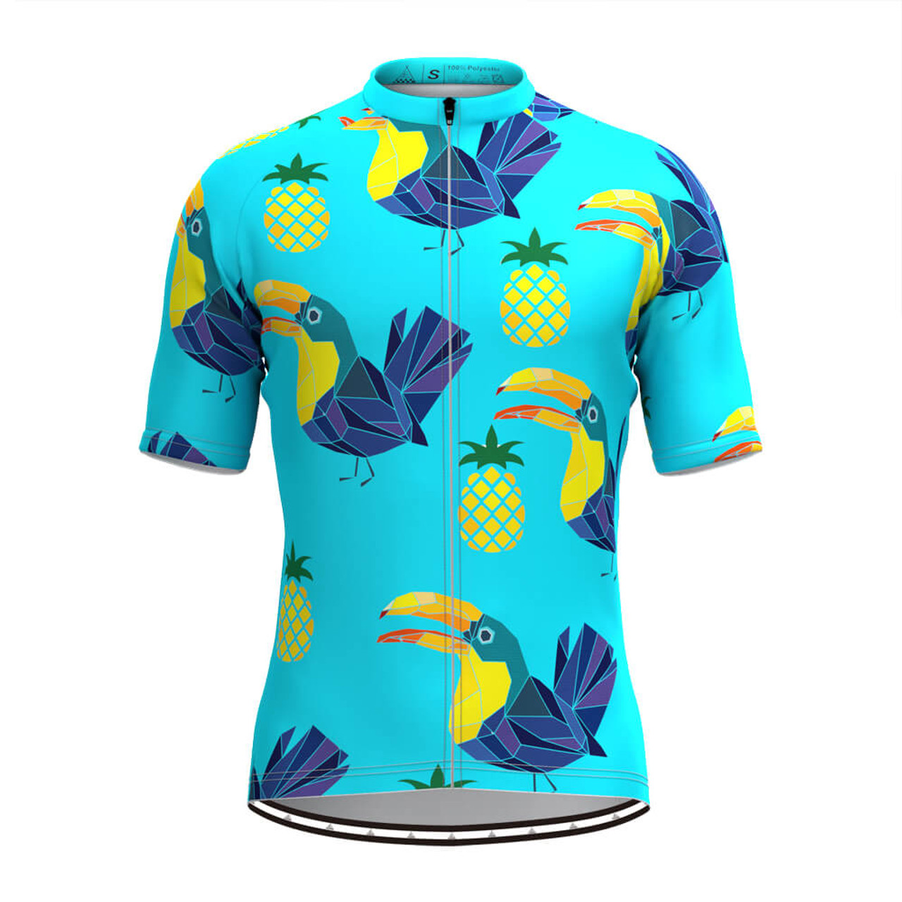 Men's Fruit Bird Print Cycling Jersey 