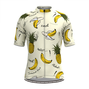 Men's Summertime Aloha Fruit Print Hawaiian Cycling Jersey Men's Summertime Aloha Fruit Print Hawaiian Cycling Jersey