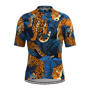Men's Tropical & Jaguar Print Hawaiian Cycling Jersey V4 Men's Tropical & Jaguar Print Hawaiian Cycling Jersey V4