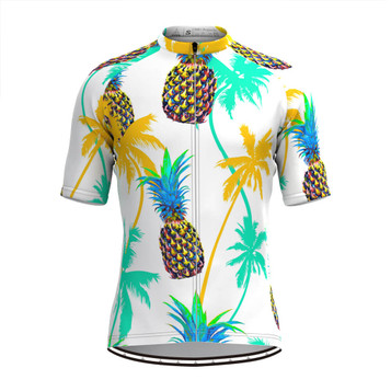 Men's Tropical Pineapple Print Hawaiian Cycling Jersey Men's Tropical Pineapple Print Hawaiian Cycling Jersey