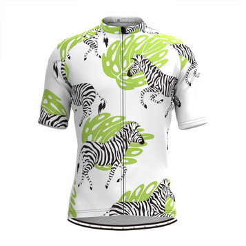 Men's Zebra Print Aloha Hawaiian Cycling Jersey  Men's Zebra Print Aloha Hawaiian Cycling Jersey