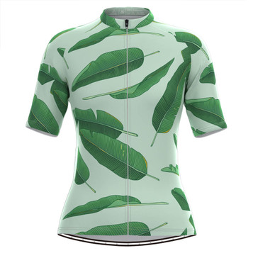 Women's Banana leaf Print Hawaiian Cycling Jersey