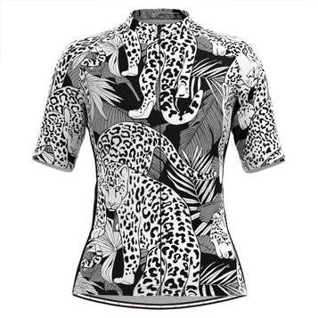 Women's Tropical & Jaguar Print Hawaiian Cycling Jersey V3 Women's Tropical & Jaguar Print Hawaiian Cycling Jersey V3