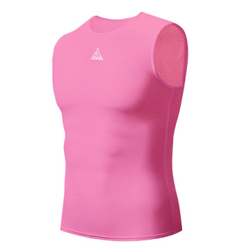 Men's Mesh Sleeveless Cycling Base Layer Pink Men's Mesh Sleeveless Cycling Base Layer Pink