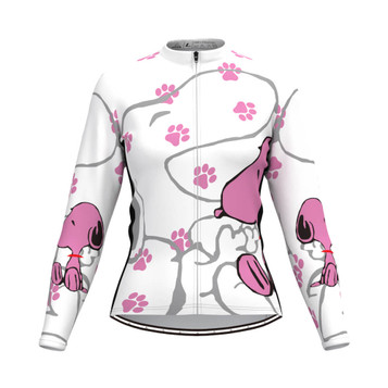 Snoopy Dog Cartoon Women's Long Sleeve Cycling Jersey