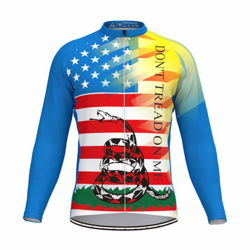 Don't Tread On Me USA Flag Men's Long Sleeve Cycling Jersey Don't Tread On Me USA Flag Men's Long Sleeve Cycling Jersey