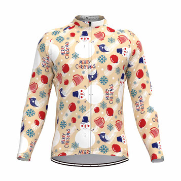 Merry Christmas graphic print Long Sleeve Cycling Jersey
