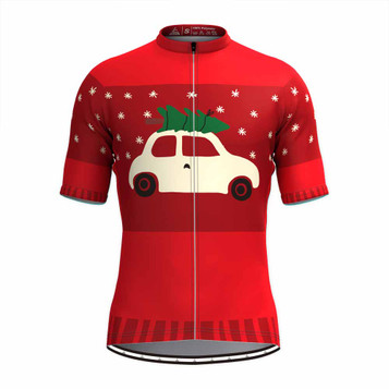 Christmas Tree Ugly Sweater Cycling Jersey Red Christmas Tree Ugly Sweater Cycling Jersey Red