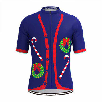 Ugly Christmas Sweater Vest Cycling Jersey-Candy cane&Donuts