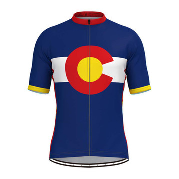 Colorado State Flag Men's Cycling Jersey Red Yellow Colorado State Flag Men's Cycling Jersey Red Yellow