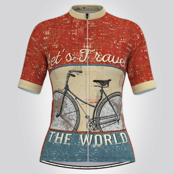 Let's Travel The World Women's Cycling Jersey Red