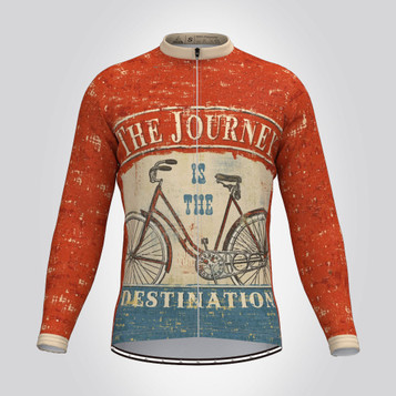 The Journey is The Destination LS Cycling Jersey Red  The Journey is The Destination LS Cycling Jersey Red