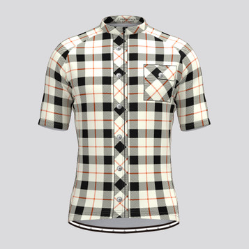 Plaid Checkered Shirt V3 Men's Cycling Jersey White
