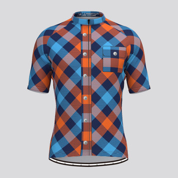 Plaid Checkered Shirt V12 Men's Cycling Jersey