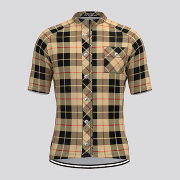 Plaid Checkered Shirt V15 Men's Cycling Jersey