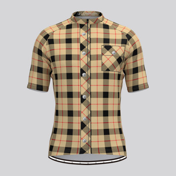 Plaid Checkered Shirt V17 Men's Cycling Jersey